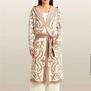 NWT- CYRUS JACQUARD HOODED DUSTER. Size: medium-GORGEOUS